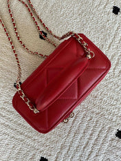 CHANEL 25S VANITY BAG 17 IN RED CAVIAR LEATHER WITH GOLD HARDWARE