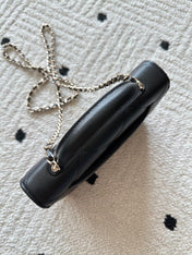 CHANEL 25S MINI FLAP BAG 19 IN BLACK CAVIAR LEATHER