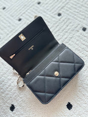 CHANEL 25S MINI FLAP BAG 19 IN BLACK CAVIAR LEATHER