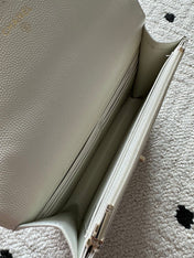 CHANEL 25S MINI FLAP BAG 19 IN WHITE CAVIAR LEATHER