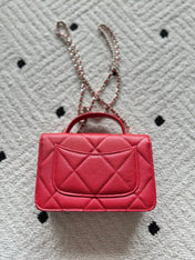 CHANEL 25S MINI FLAP BAG 19 IN RED CAVIAR LEATHER