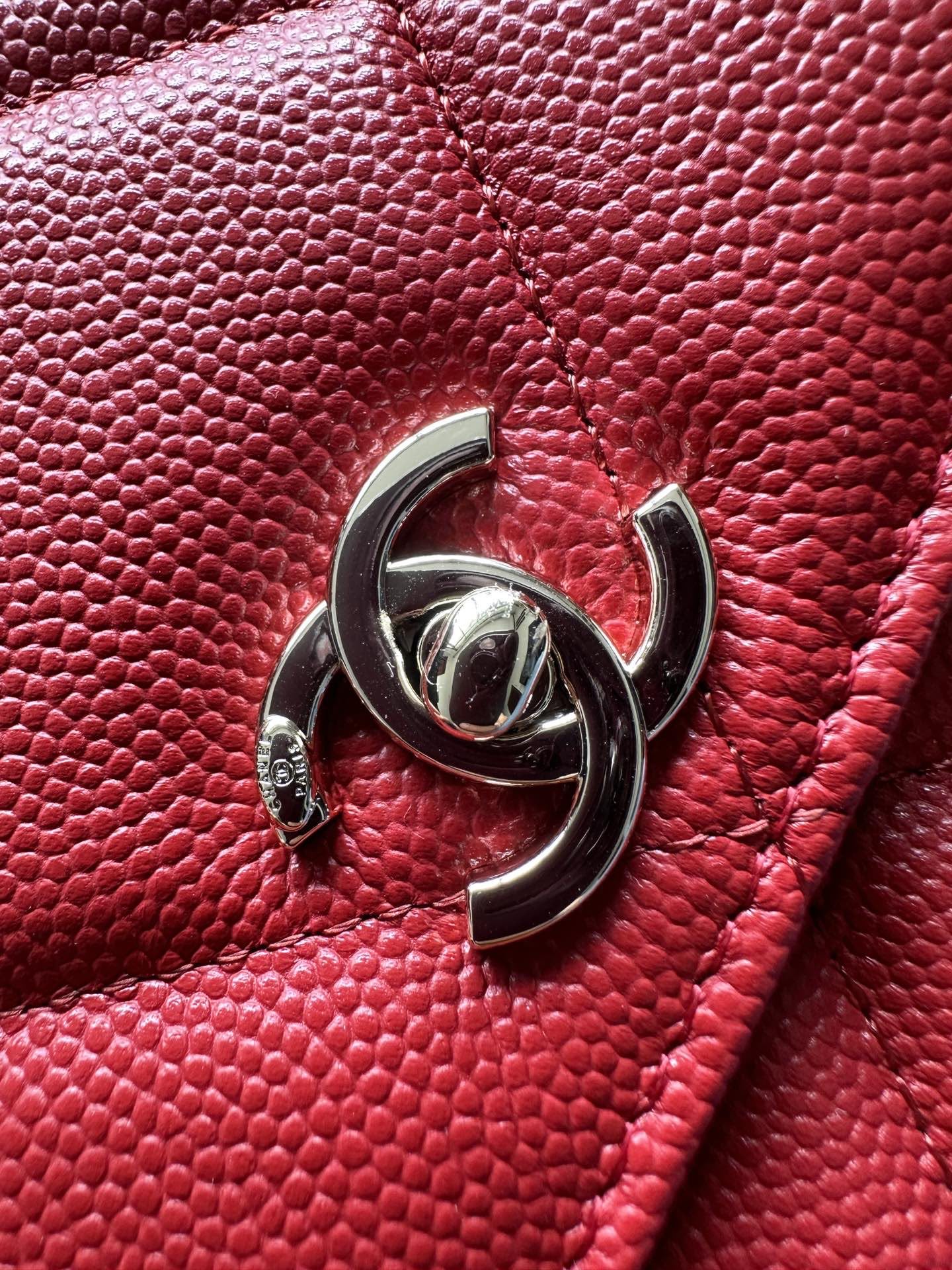 CHANEL 25S MINI FLAP BAG 19 IN RED CAVIAR LEATHER