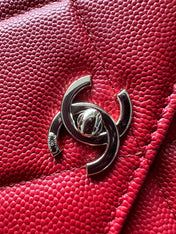 CHANEL 25S MINI FLAP BAG 19 IN RED CAVIAR LEATHER