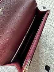 CHANEL 25S MINI FLAP BAG 19 IN DARK RED CAVIAR LEATHER