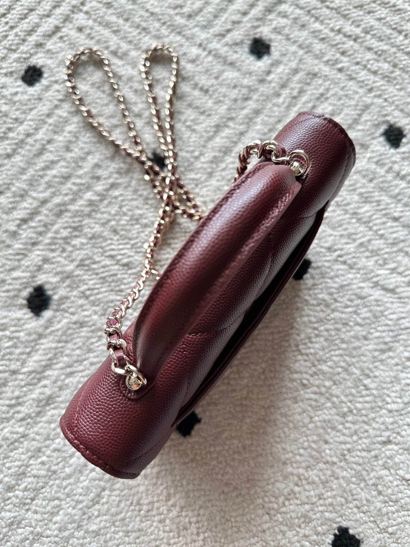 CHANEL 25S MINI FLAP BAG 19 IN DARK RED CAVIAR LEATHER