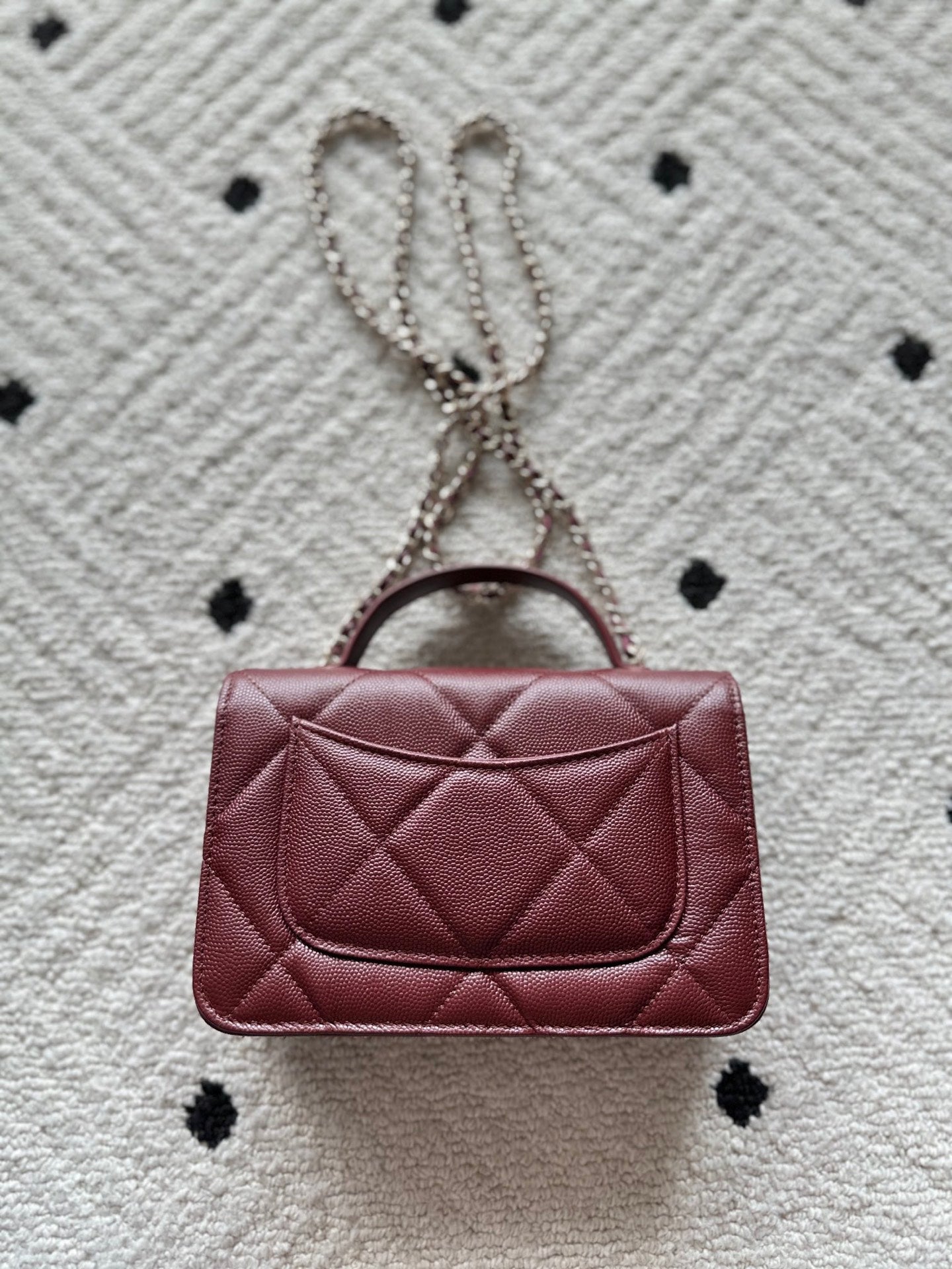CHANEL 25S MINI FLAP BAG 19 IN DARK RED CAVIAR LEATHER