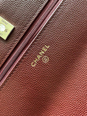 CHANEL 25S MINI FLAP BAG 19 IN DARK RED CAVIAR LEATHER