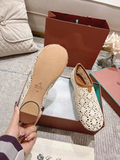 FLAT SHOES 25 IN WHITE MESH FABRIC