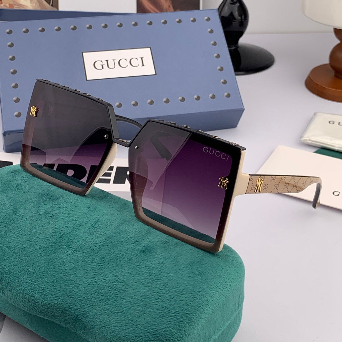 GEOMETRIC FRAME SUNGLASSES G50195 IN ACETATE