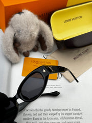 CAT EYE SUNGLASSES L1335 IN BLACK ACETATE