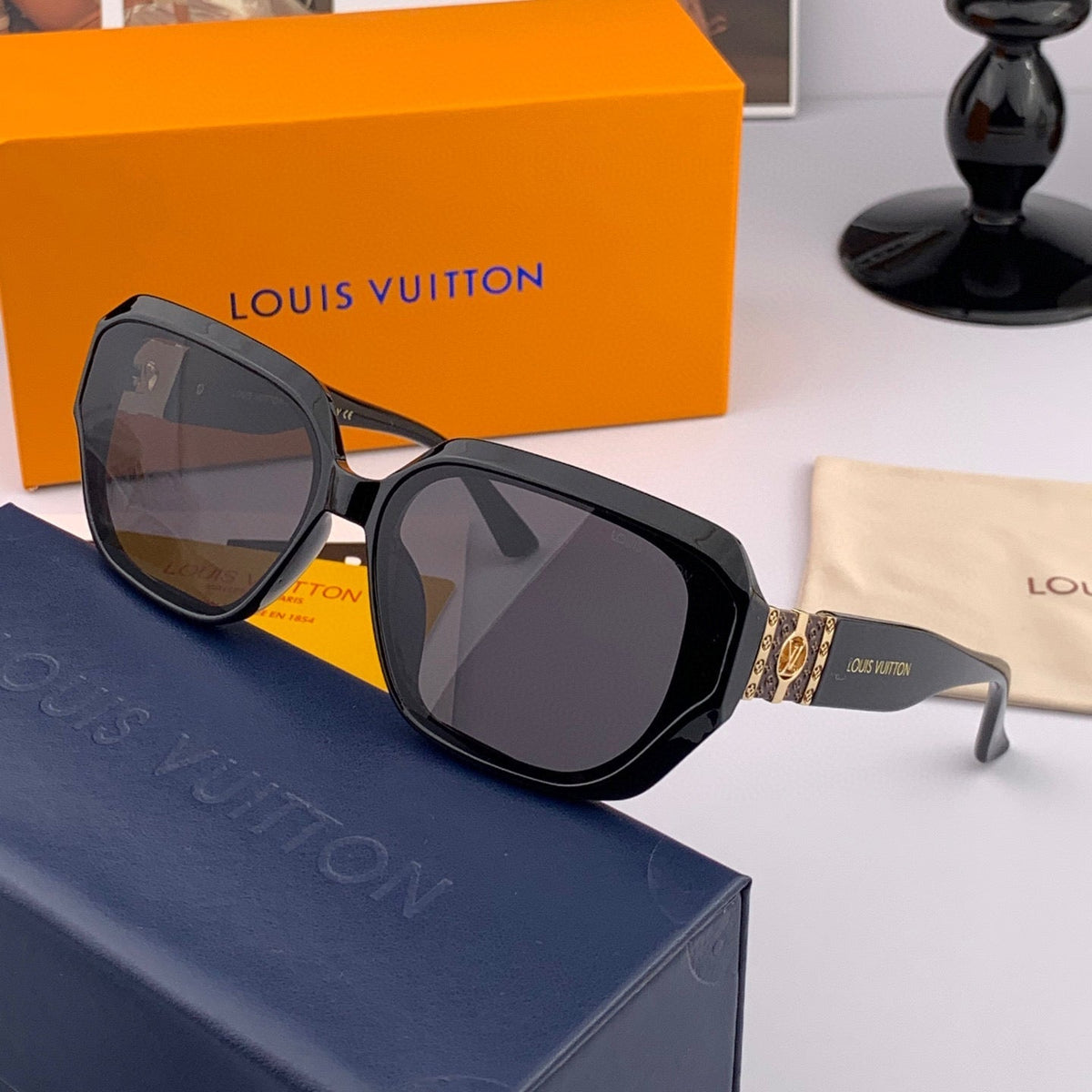 SQUARE SUNGLASSES L8551 IN ACETATE