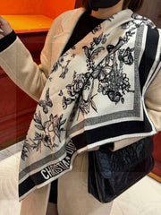 DIOR SCARF 110 CM IN CASHMERE SILK FABRIC 733887