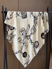 CHANEL 25S SCARF 140 IN CASHMERE SILK 733892