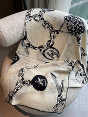 CHANEL 25S SCARF 140 IN CASHMERE SILK 733892