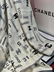 CHANEL 25S SCARF 140 IN CASHMERE SILK 733896