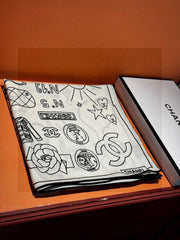 CHANEL 25S SCARF 140 IN SILK 735810