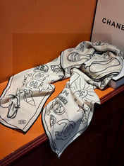 CHANEL 25S SCARF 140 IN SILK 735810