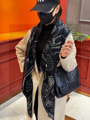 CHANEL 25S SCARF 140 IN SILK 735811
