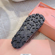 Black Stylized Slippers Sheepskin