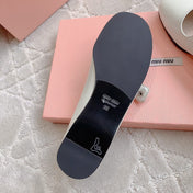 Floral White Ballet Shoes Sheepskin