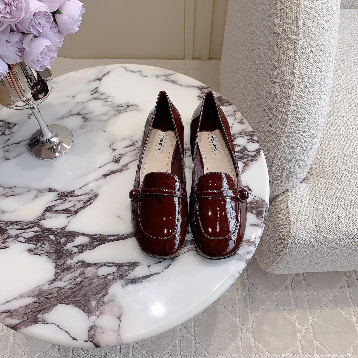 Reddish Brown Loafer Shoes Sheepskin