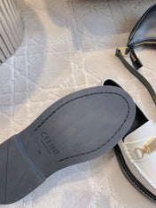 CHANEL 25S ARC DE TRIOMPHE LOAFERS IN WHITE CALFSKIN GOLD HARDWARE