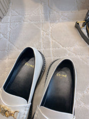 CHANEL 25S ARC DE TRIOMPHE LOAFERS IN WHITE CALFSKIN GOLD HARDWARE