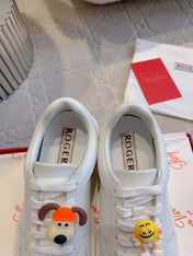 VIV' SKATE SNEAKERS IN WHITE CALFSKIN WITH CARTOON CHARM LACES
