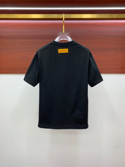 LV T-SHIRT COLORFUL LOGO IN BLACK COTTON 238877