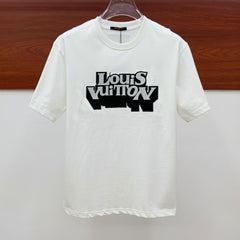 LV T-SHIRT EMBROIDERED LOGO IN WHITE COTTON 238878