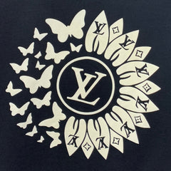 LV T-SHIRT IN BLACK PURE COTTON CLASSIC LOGO PATTERN 238881