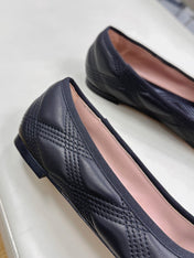 VLTN CLASSIC BALLET FLATS 25S IN BLACK CALFSKIN WITH BOW