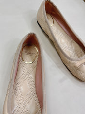 VLTN CLASSIC BALLET FLATS 25S IN LIGHT BEIGE CALFSKIN WITH BOW