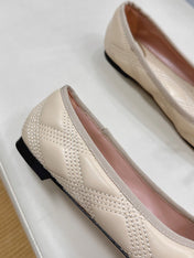VLTN CLASSIC BALLET FLATS 25S IN LIGHT BEIGE CALFSKIN WITH BOW