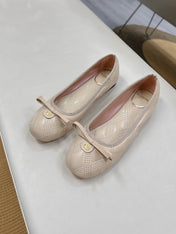 VLTN CLASSIC BALLET FLATS 25S IN LIGHT BEIGE CALFSKIN WITH BOW