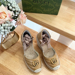 GG  Crochet platform Espadrilles Saddle Brown
