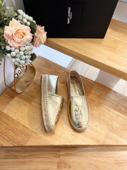 SL YVES EMBOSSED LOGO SLIP ON GOLD CALFSKIN