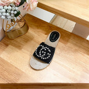 GG  Casual Style Logo Sandals Black