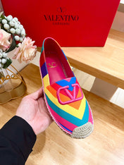 GARAVANI PRINTED COLORFUL CANVAS LOAFER WITH EMBROIDERED LOGO