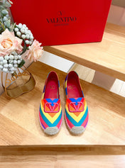 GARAVANI PRINTED COLORFUL CANVAS LOAFER WITH EMBROIDERED LOGO