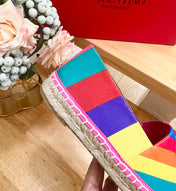 GARAVANI PRINTED COLORFUL CANVAS LOAFER WITH EMBROIDERED LOGO