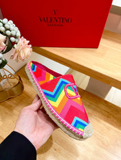 GARAVANI PRINTED COLORFUL CANVAS MULE WITH EMBROIDERED LOGO