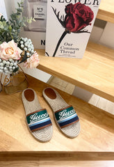 GG SLIDES IN MULTICOLOR RAFFIA