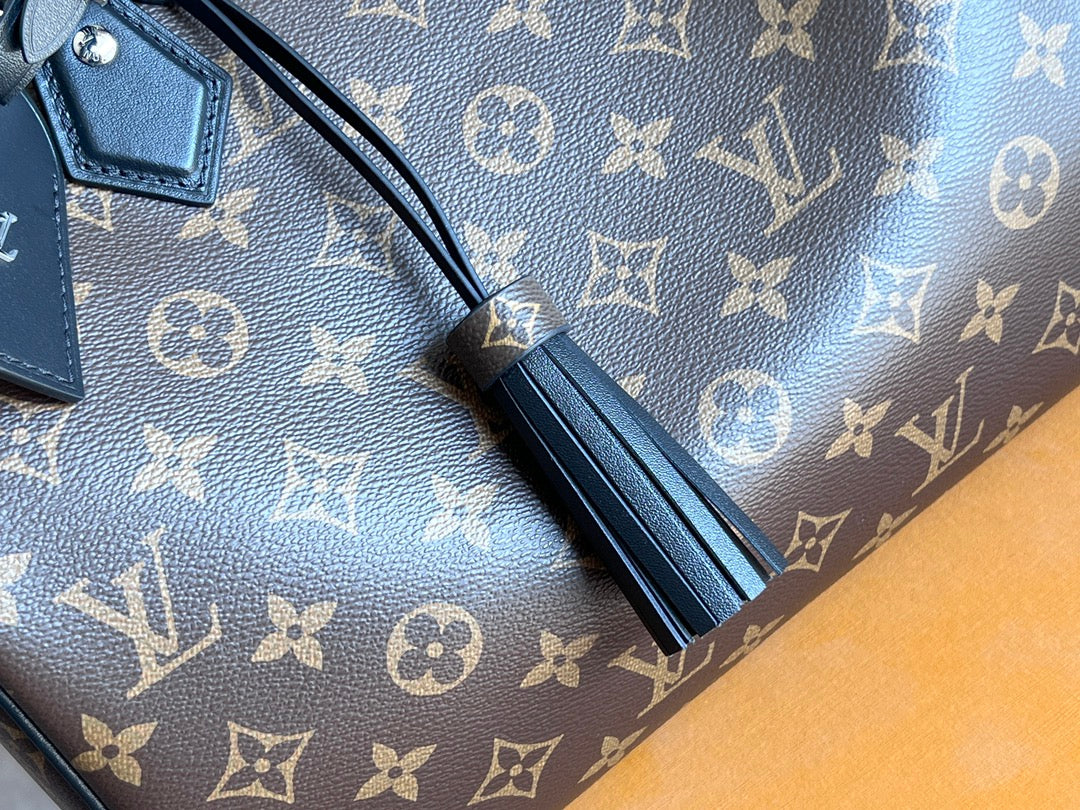 LV 25S SPEEDY SOFT 30 IN BROWN MONOGRAM CANVAS AND CALFSKIN SILVER HARDWARE