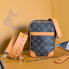 LV 25S DANUBE BAG 21 IN DARK BROWN MONOGRAM ARCHIVE GOLD HARDWARE