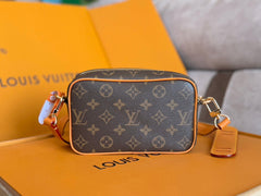 TROCADERO BAG 20 IN BROWN MIX ORANGE MONOGRAM ECLIPSE CANVAS