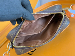 TROCADERO BAG 20 IN BROWN MIX ORANGE MONOGRAM ECLIPSE CANVAS