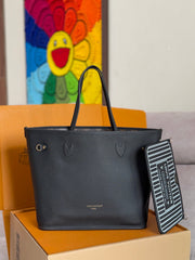 NEVERFULL INSIDE OUT MM BAG 31 IN BROWN MONOGRAM COATED CANVAS AND CALFSKIN