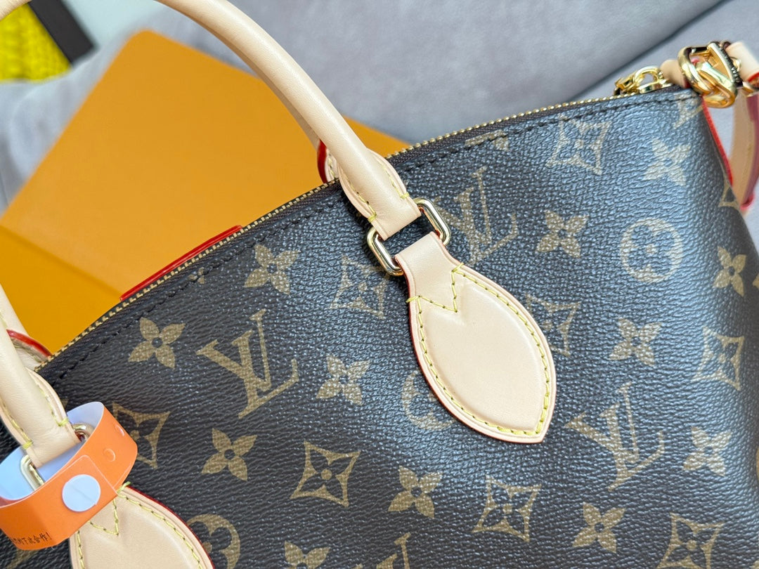 LV 25S BOÉTIE TOTE 25 IN BROWN MONOGRAM COATED CANVAS AND CALFSKIN GOLD HARDWARE