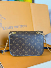 LV 25S CHAIN BAG 24 IN BROWN MONOGRAM CANVAS GOLD HARDWARE
